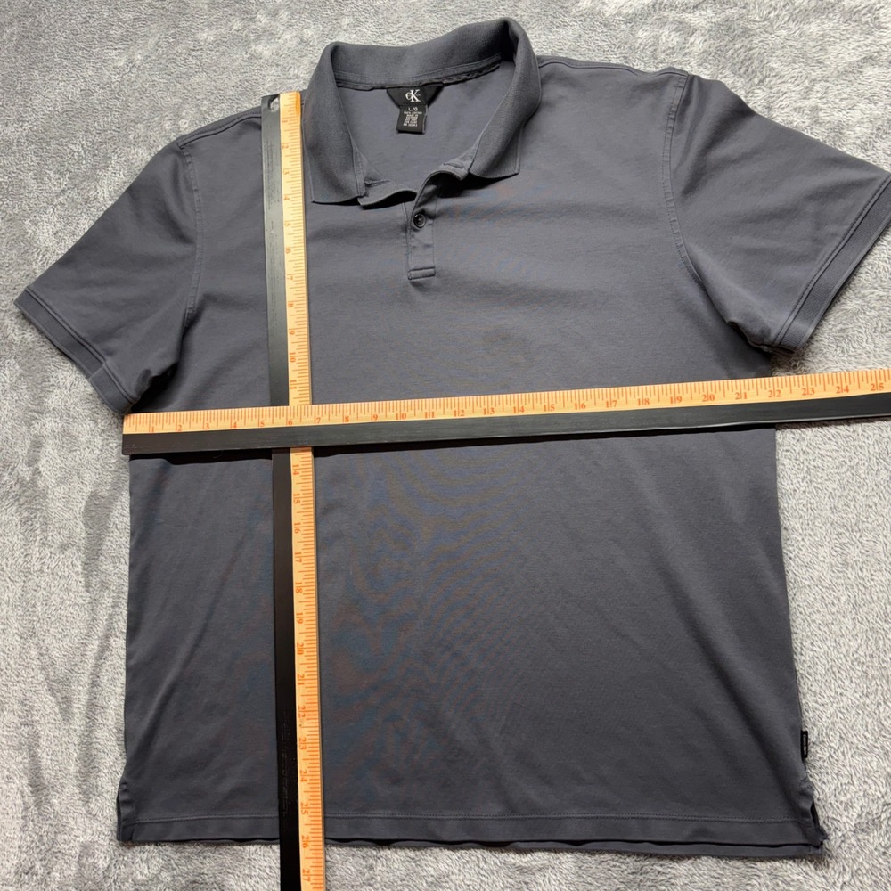 Calvin Klein Polo Shirt Mens Large Gray Good Cotton Short Sleeve Casual - Picture 6 of 10